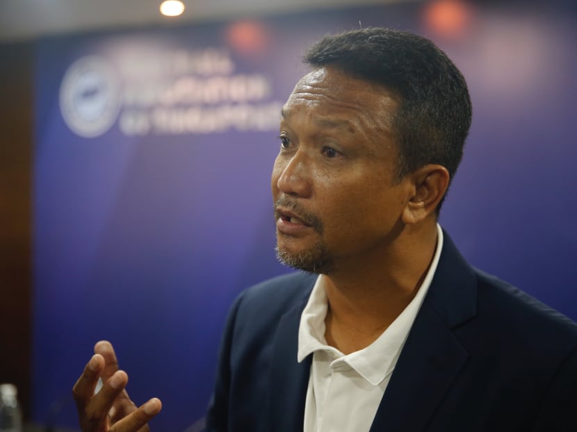Fandi Ahmad at the FAS press conference to announce his appointment as head coach of the AFF Suzuku Cup team.