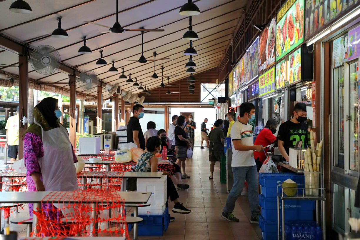 Interactive map showing participating hawkers and merchants added to CDC vouchers website TODAY