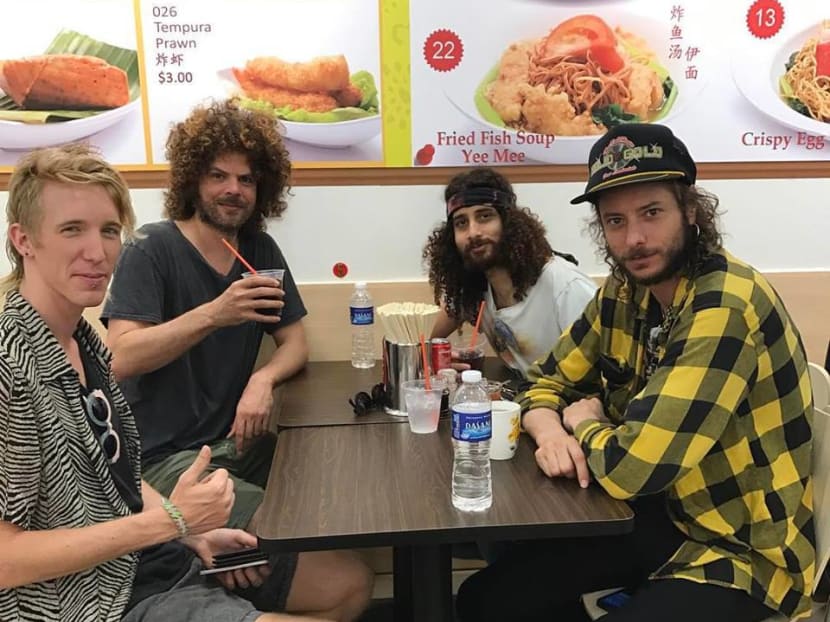 Australian band Wolfmother were at Changi Village eatery. Vocalist and guitarist Andrew Stockdale also visited Pasir Ris Park. PHOTO: Facebook / Andrew Stockdale