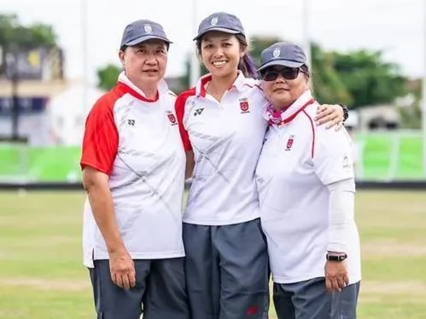 (From left) Goh Quee Kee, Shermeen Lim and Lim Poh Eng won the SEA Games gold in lawn bowls on Dec 4, 2019.