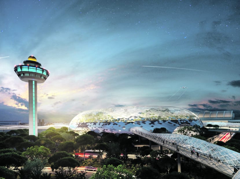 Project Jewel is an iconic mixed-use complex being planned at Changi Airport. It is envisaged to be a world-class lifestyle destination that will strongly boost Changi’s attractiveness as an air hub. Photo: Changi Airport Group
