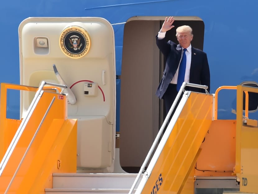 United States President Donald Trump arrives at the international airport ahead of the Asia-Pacific Economic Cooperation (APEC) Summit in the central Vietnamese city of Danang. He sets foot in a country still grappling with the legacy of its war with the United States two generations ago. Photo: AFP