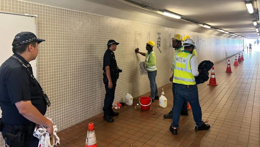 Graffiti found on wall of Buona Vista MRT underpass; police investigations ongoing