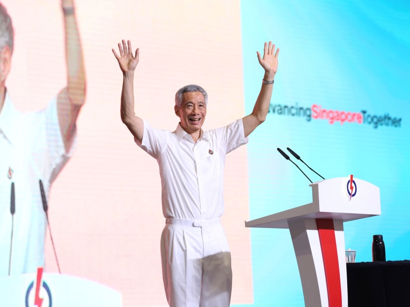 PM Lee speaking during the PAP65 Awards and Convention on Nov 10.