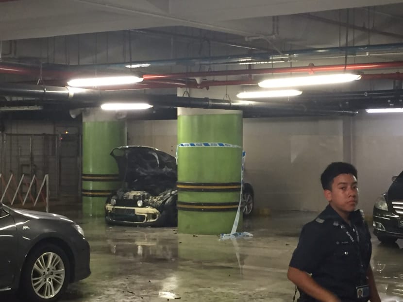 Car caught fire in Tampines 1’s underground car park, more than 200 evacuated