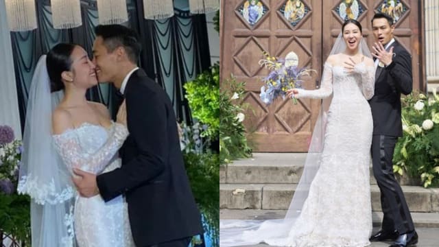 举办婚宴甜蜜亲吻爱妻　杨祐宁想生“一支橄榄球队”