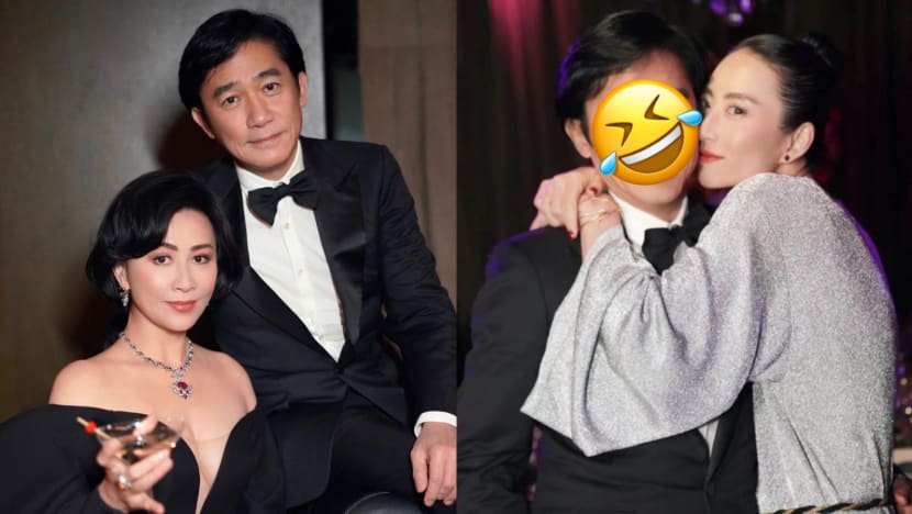 Tony Leung Looks So Helpless In This Photo Of A Female Guest Snuggling Up To Him At Carina Lau’s 56th Birthday Party