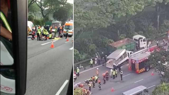 泛岛快速公路车祸 一客工身亡 16人受伤