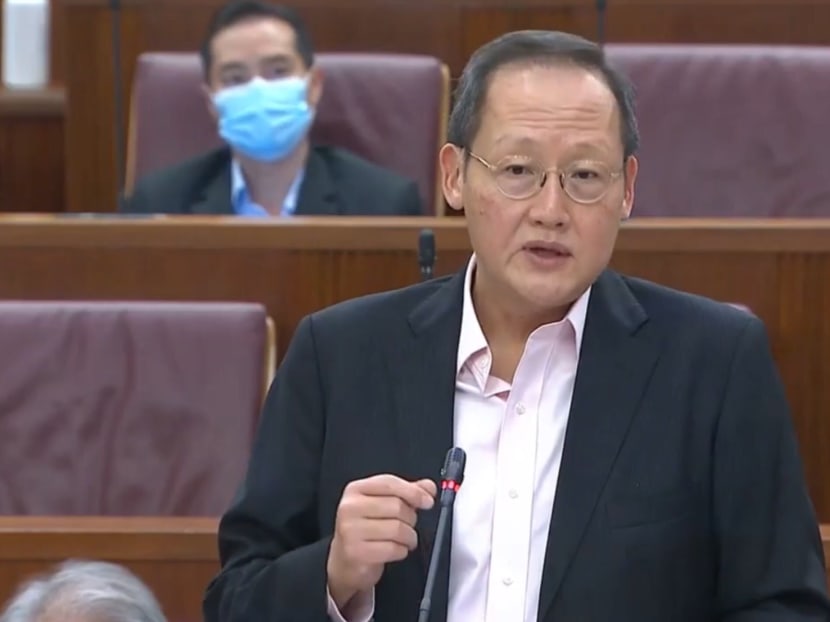 Manpower Minister Tan See Leng delivering a ministerial statement in Parliament on July 6, 2021. Manpower Minister Tan See Leng delivering a ministerial statement in Parliament on July 6, 2021.