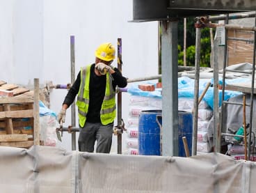 A worker pictured at a construction site.