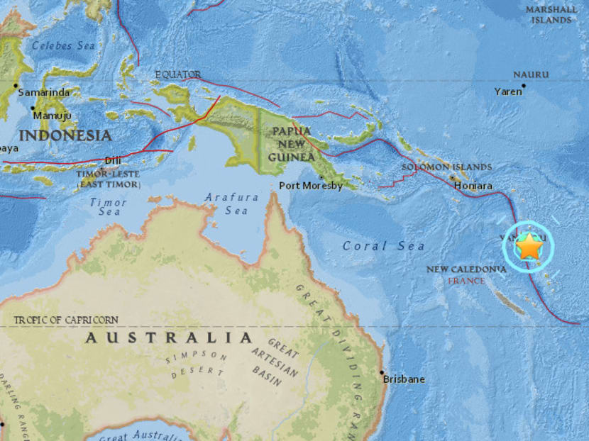 Vanuatu earthquake today tsunami warning map