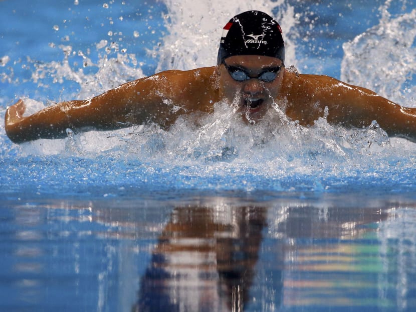 Joseph Schooling in the 100m butterfly semi-finals on Aug 11, 2016. Photo: Reuters