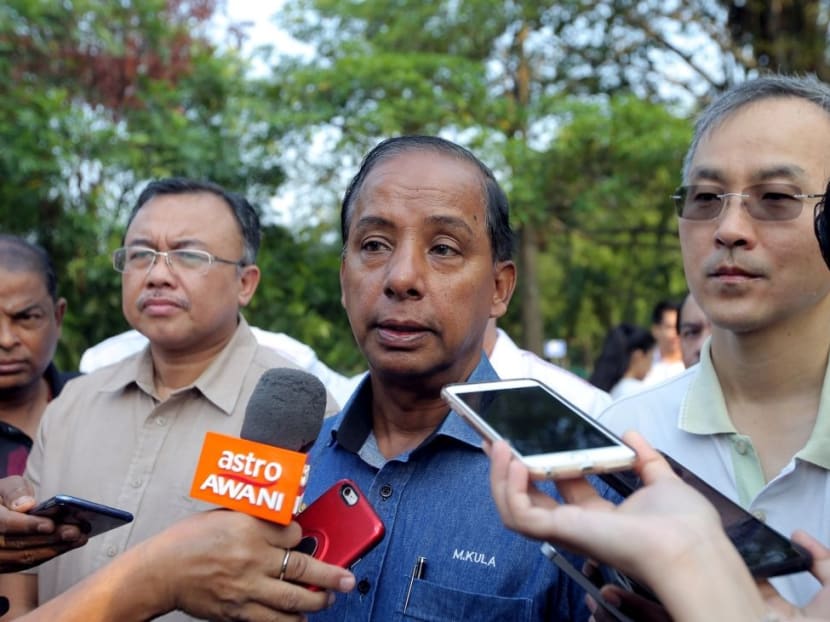 Malaysia's Human Resources Minister M. Kulasegaran speaks to reporters after a tree-planting event in Ipoh, Sept 2, 2019.