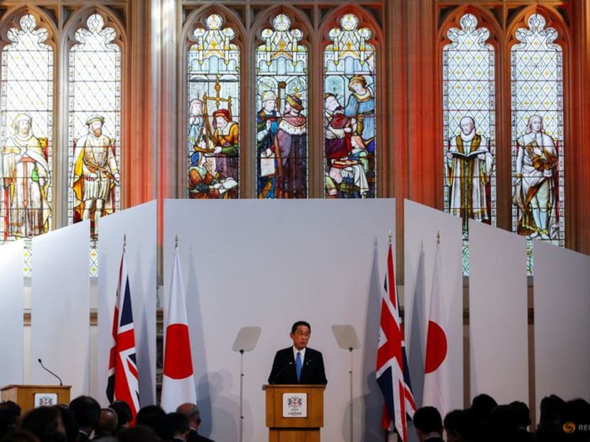 Japanese Prime Minister Fumio Kishida delivers a speech at the Guildhall in London, Britain May 5, 2022.