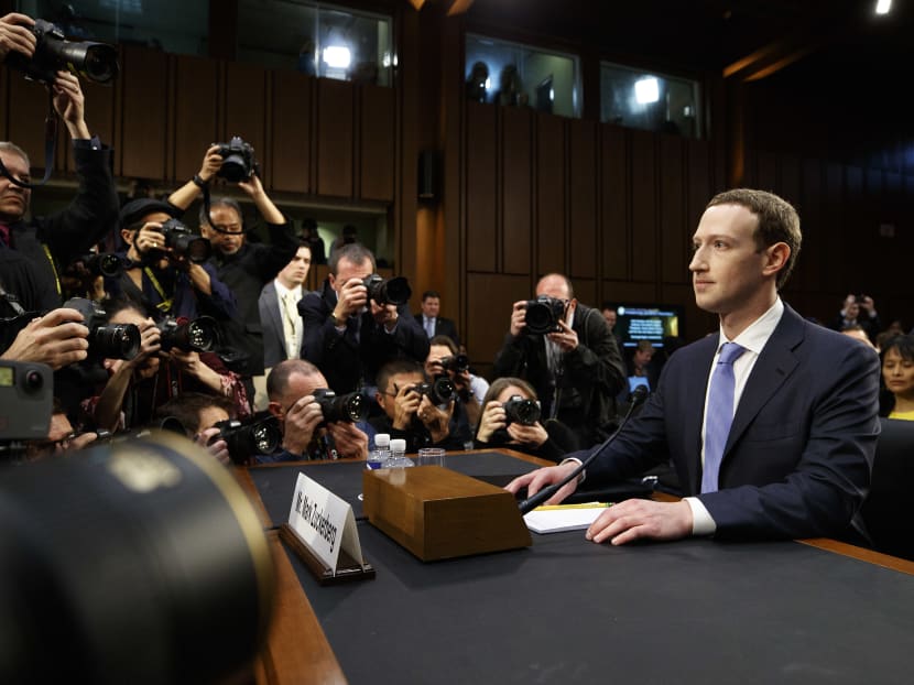 Mark Zuckerberg, the chief executive of Facebook, at a joint Senate Judiciary and Commerce Committee hearing in April.