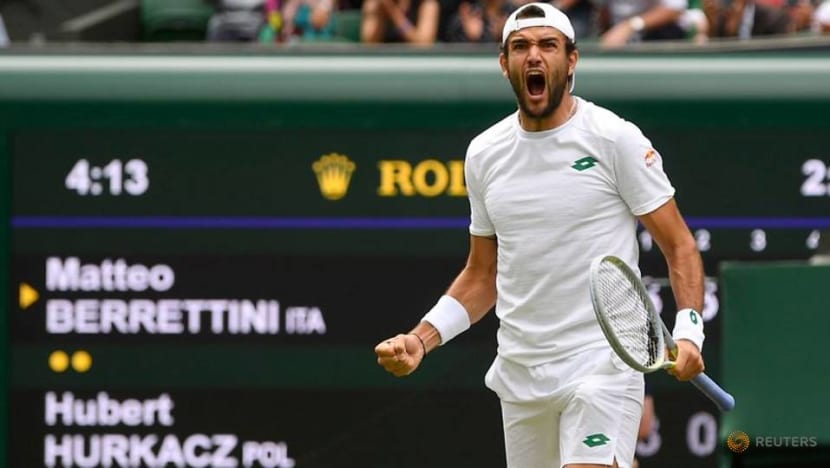 Tennis-Berrettini seals Wimbledon final berth with Hurkacz win