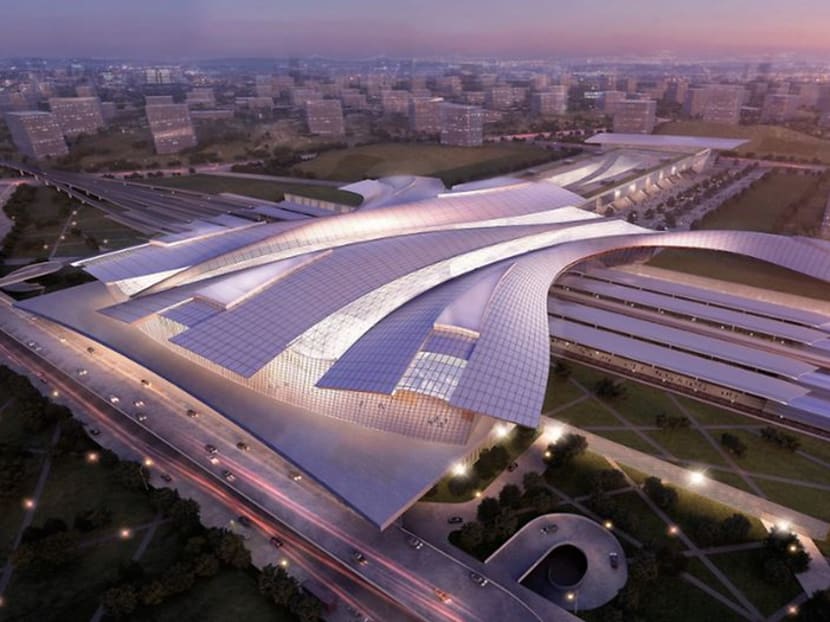 The concept design for the Iskandar Puteri station in Johor along the planned Singapore-Kuala Lumpur High-Speed Rail line. The concept design for the Iskandar Puteri station in Johor along the planned Singapore-Kuala Lumpur High-Speed Rail line.