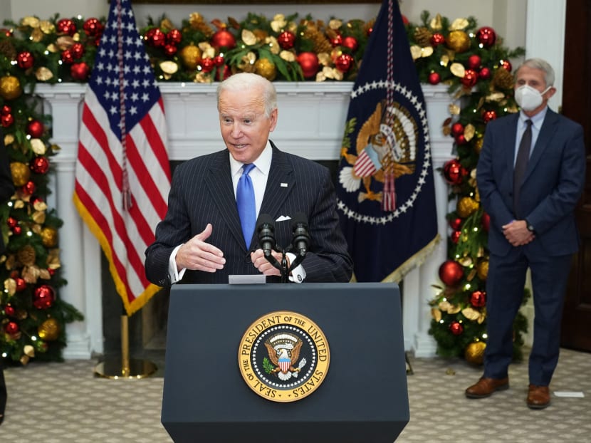 Mr Biden told Americans he did not foresee new lockdowns or extending travel restrictions for now because of Omicron.