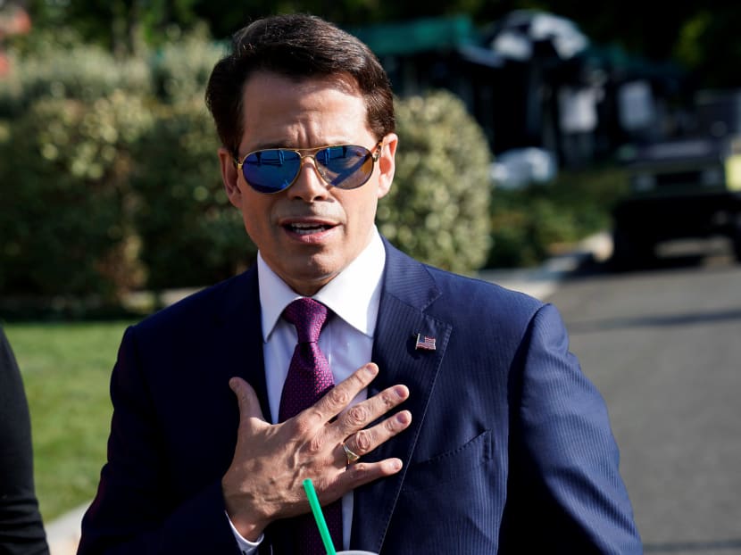 White House Communications Director Anthony Scaramucci speaks after an interview at the White House. Photo: Reuters