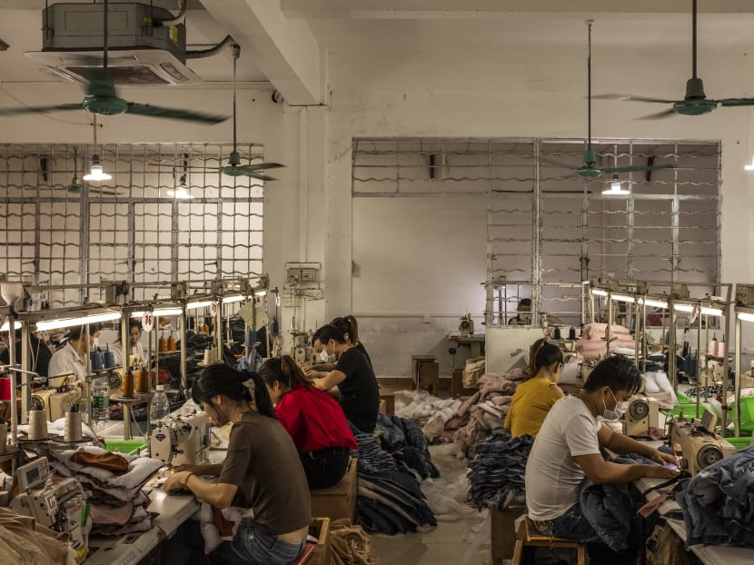Garment factory workers in Guangzhou, China.