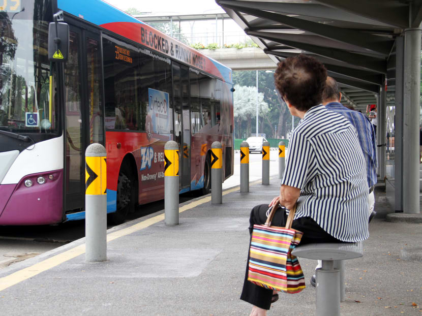 Elderly waiting for a bus at Toa Payoh Central. Photo: Robin Choo/TODAY