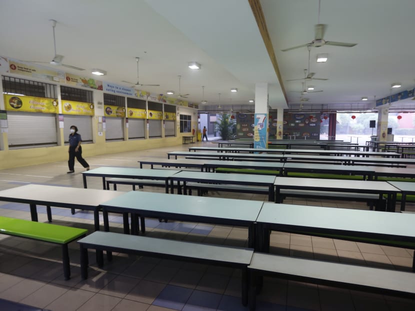 A empty canteen at Nan Hua Primary School.