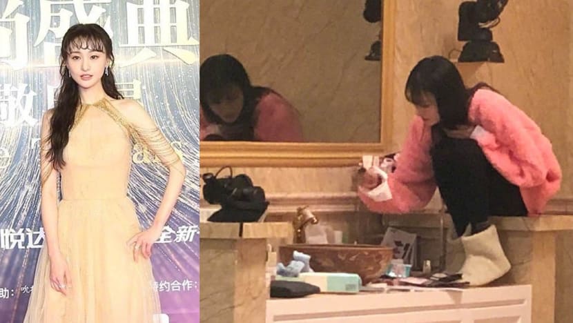 Chinese actress Zheng Shuang slammed for putting feet on bathroom vanity