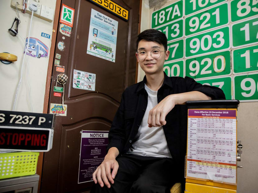 Mr Matthew Tay in his bedroom, which is full of bus memorabilia, on Aug 18, 2022.