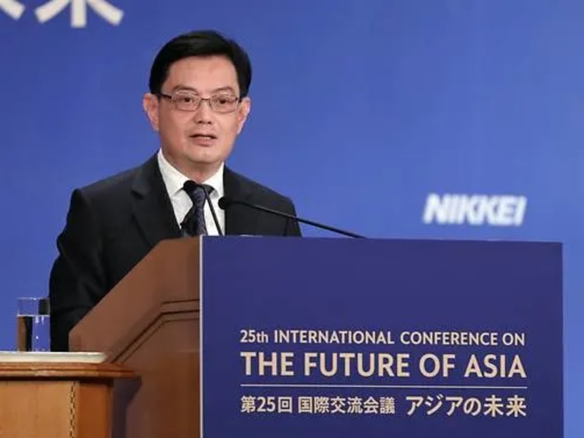 Singapore Deputy Prime Minister Heng Swee Keat addresses the 25th Nikkei Future of Asia conference in Tokyo, Japan, on May 30, 2019.