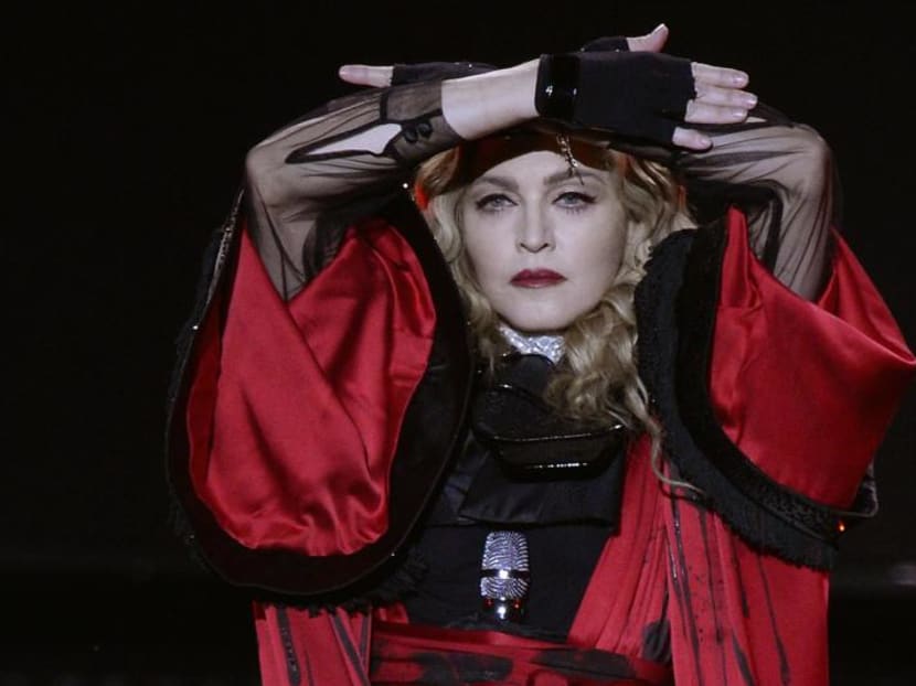 In this Dec 12, 2015 picture US singer Madonna performs on stage during a concert as part of her Rebel Heart Tour in Zurich, Switzerland. Photo: AP