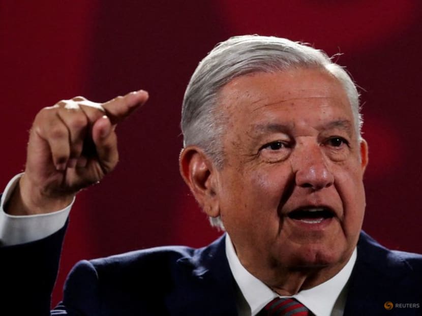 FILE PHOTO: Mexico's President Andres Manuel Lopez Obrador gestures during a news conference at the National Palace in Mexico City, Mexico, June 20, 2022. REUTERS/Edgard Garrido//File Photo FILE PHOTO: Mexico's President Andres Manuel Lopez Obrador gestures during a news conference at the National Palace in Mexico City, Mexico, June 20, 2022. REUTERS/Edgard Garrido//File Photo