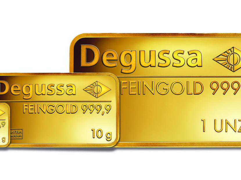 Minted Degussa gold bars. Photo: Degussa.