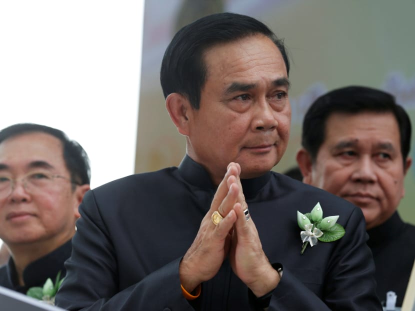 Thailand's Prime Minister Prayuth Chan-ocha gestures in a traditional greeting as he arrives at a weekly cabinet meeting at the Government House in Bangkok, Thailand, May 2, 2017. Photo: Reuters