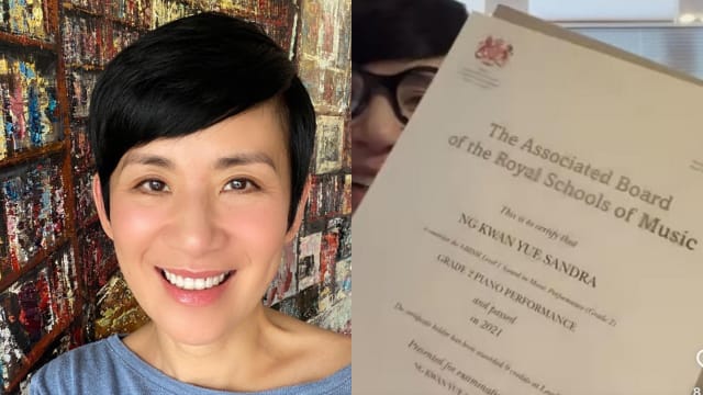 疫情期间苦练琴技　吴君如考获钢琴二级证书