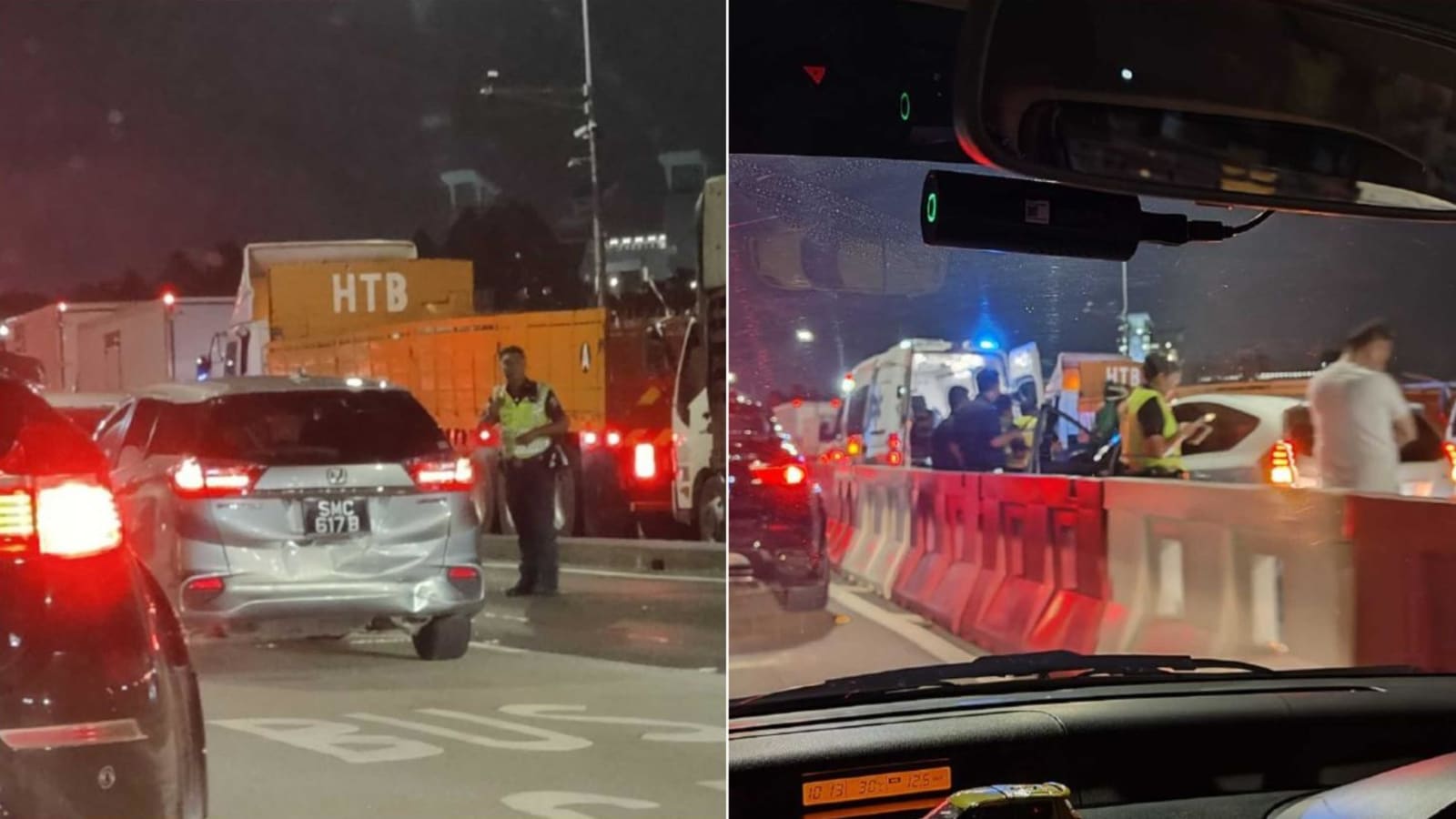 Traffic accident along Causeway towards Woodlands Checkpoint motorists