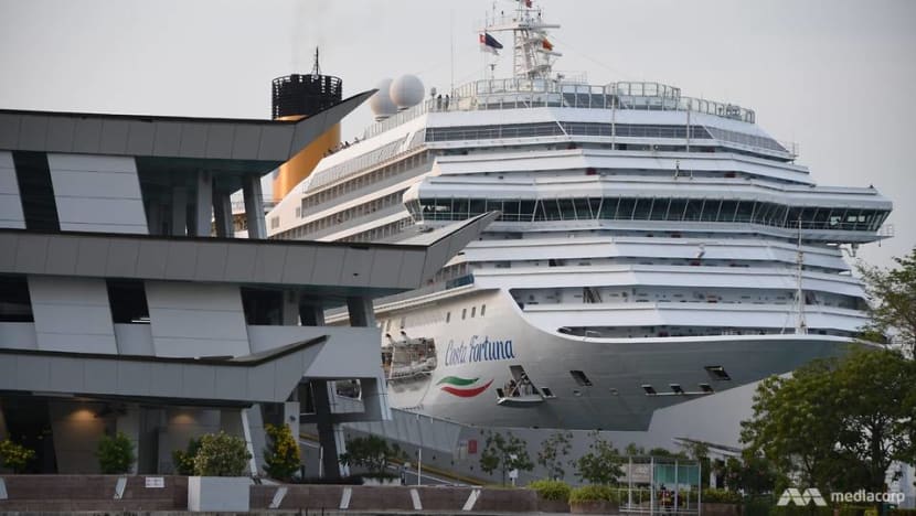 Costa Fortuna cruise ship docks in Singapore; some passengers immediately bussed to airport