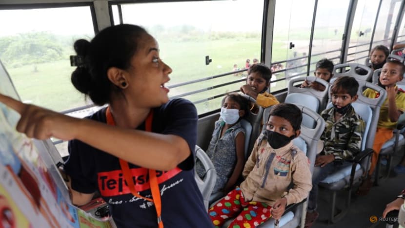 Mobile classrooms bring school to New Delhi students amid COVID-19 pandemic Mobile classrooms bring school to New Delhi students amid COVID-19 pandemic