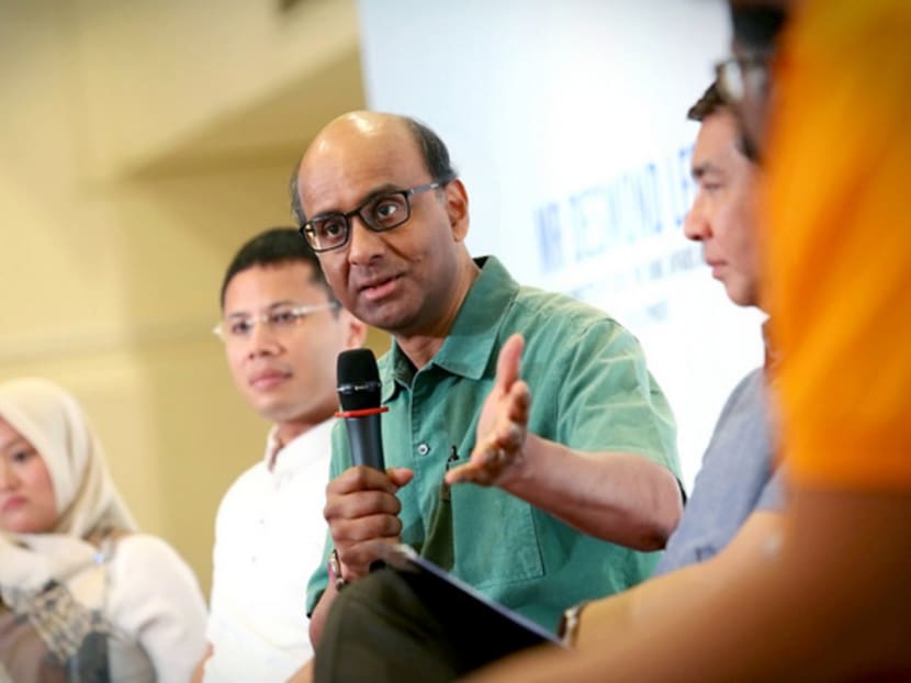 At the dialogue yesterday, Deputy Prime Minister Tharman Shanmugaratnam, acknowledged that disruptive change will continually hit Singapore and displace some jobs. Photo: Nuria Ling