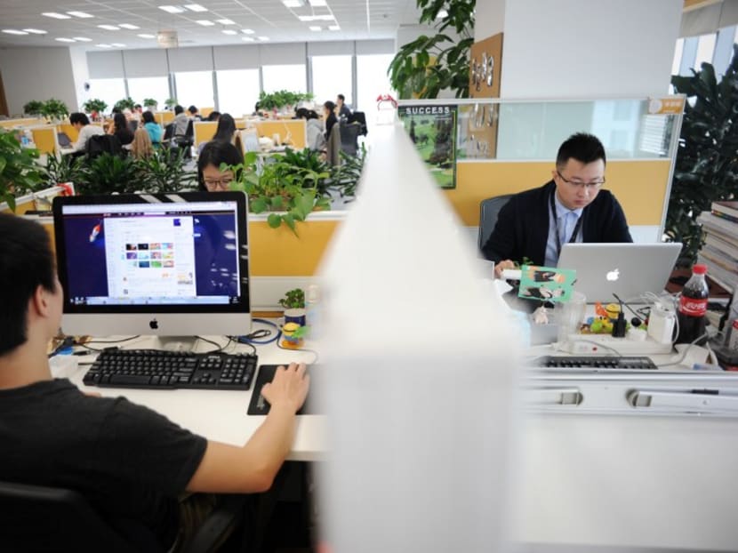 An office of Sina Weibo in Beijing. Photo: AFP