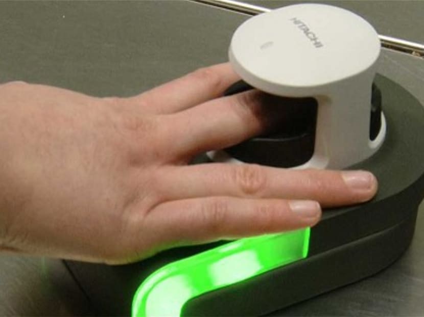 French shoppers had the option of paying for their goods by letting a biometric reader scan their fingerprint. Photo: The Daily Telegraph
