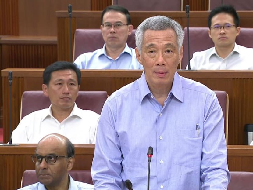 A screen shot of PM Lee Hsien Loong in Parliament on July 3, 2017, where he gave his ministerial statement on the alleged abuse of power on 38 Oxley Road.