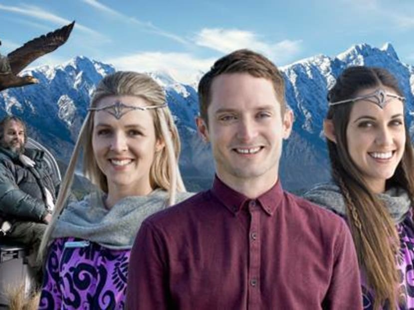 Elijah Wood stars in the new Air New Zealand flight safety commercial. Photo: Facebook/ Air New Zealand