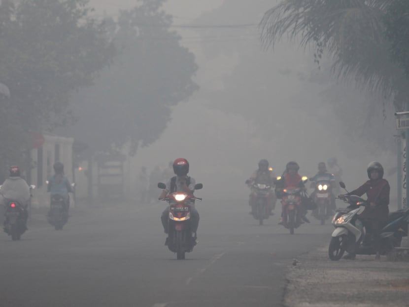 Suak Ray, a village in Aceh Barat, Indonesia, shrouded in haze on July 27. Six Indonesian provinces have declared states of emergency. Photo: Reuters