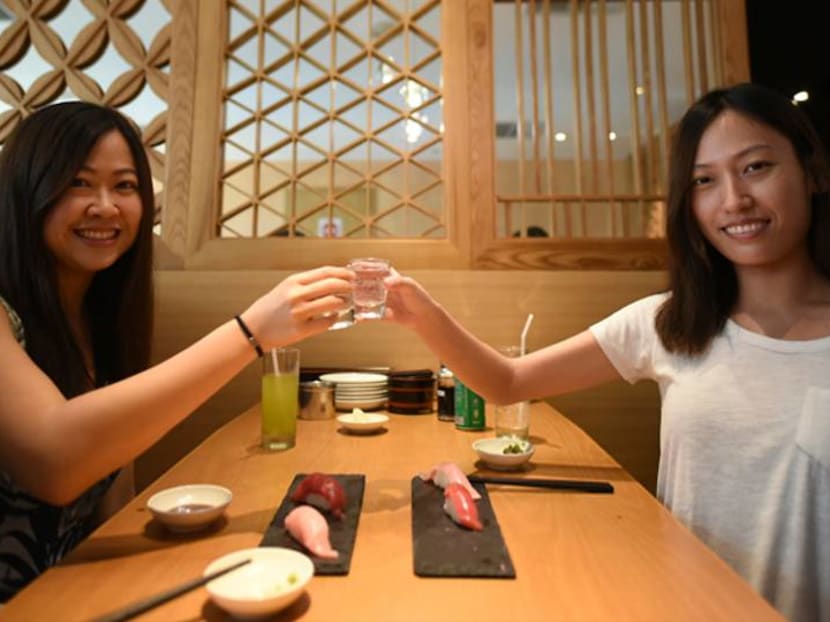 Checking out a sushi and sake pairing – and an ice kacang 'rainbow' cocktail