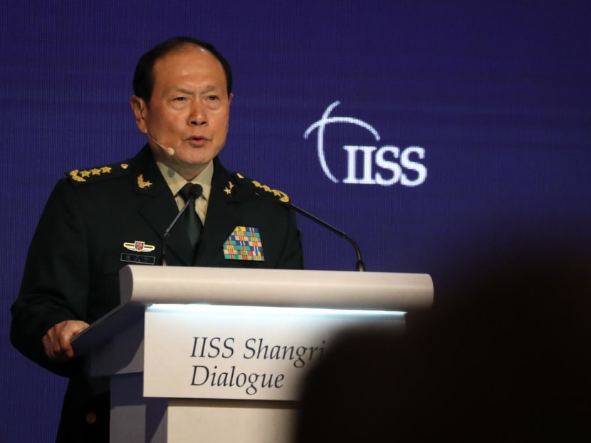 General Wei Fenghe, China’s Minister of National Defence, at the Shangri-La Dialogue on June 12, 2022.