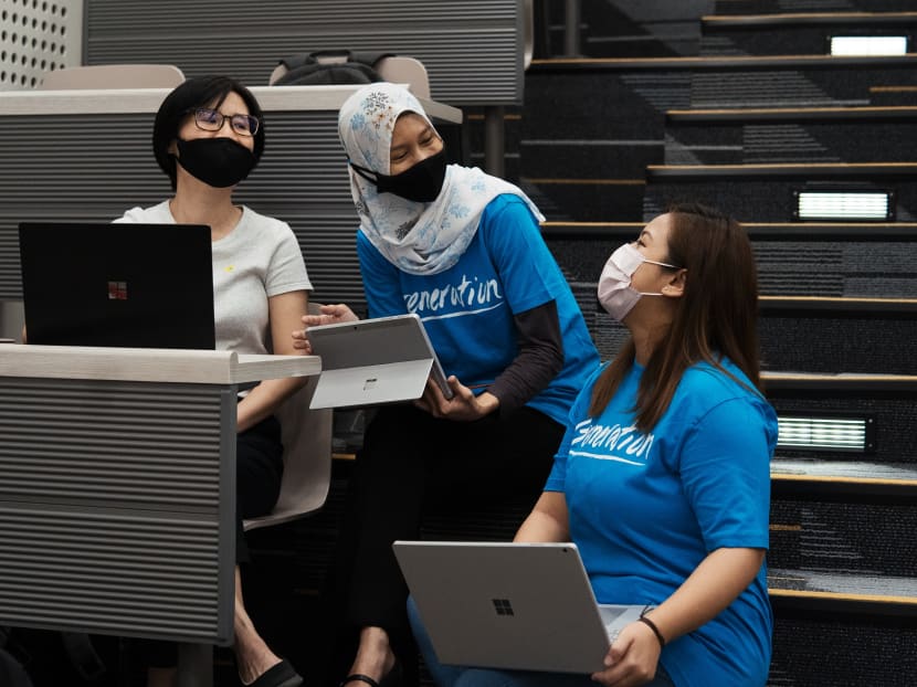 Microsoft has helped over 200,000 Singaporeans acquire digital skills as job seekers and employers move to a skills-based economy. Photos: Microsoft