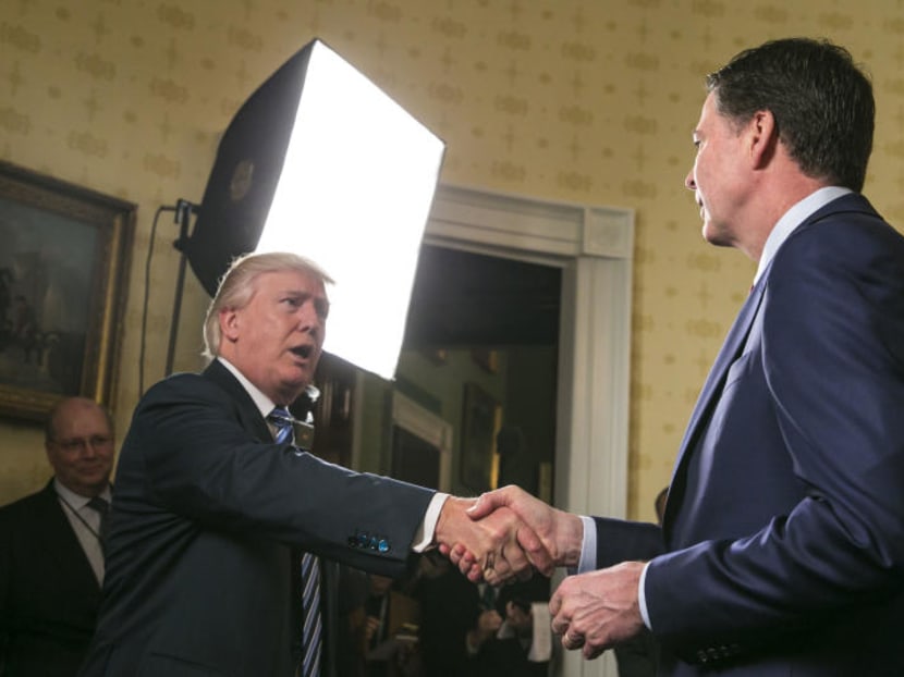 Mr Comey believes that a one-on-one dinner with Mr Trump seven days after the inauguration, in which the president asked if Mr Comey would pledge loyalty to him, was a harbinger of his firing, according to two people who have heard Mr Comey's account of the conversation. The White House disputes this account. Photo: The New York Times
