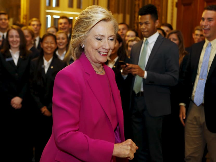 US Democratic Presidential candidate Hillary Clinton leaves after the Senate Democratic weekly policy luncheon on Capitol Hill in Washington July 14, 2015. Photo: Reuters