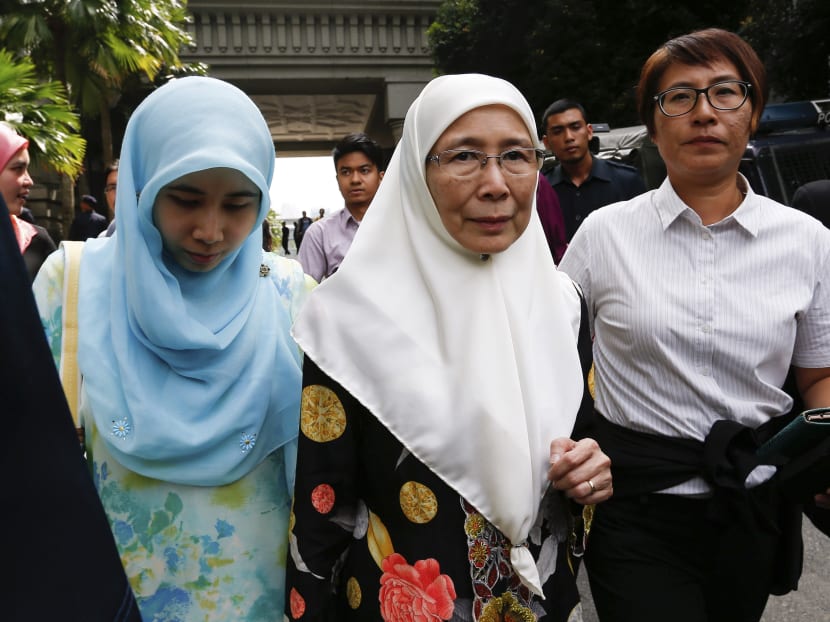 Dr Wan Azizah, centre, wife of Anwar Ibrahim, is seen as a potential candidate to replace her husband as Malaysia's opposition leader. Photo: AP
