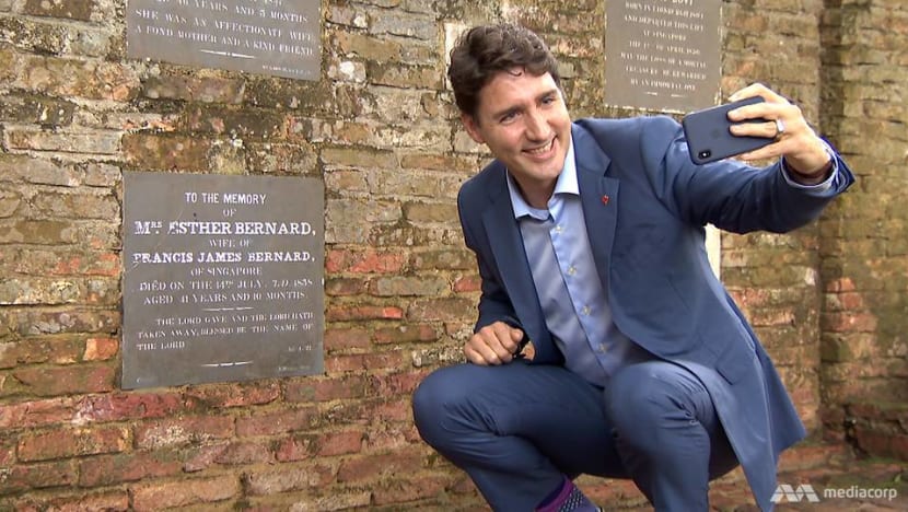 Canadian PM Justin Trudeau's family roots in Singapore at Fort Canning Park